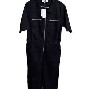 O70 Chic Black Zippered Jumpsuit